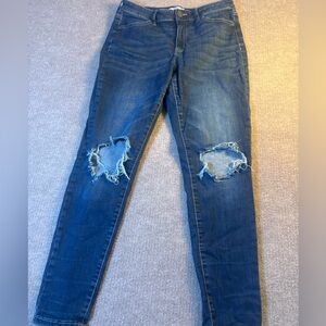 SO Women's Blue Distressed Skinny Jeans 1230